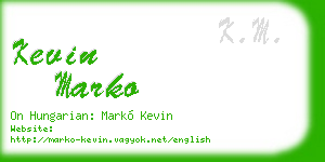 kevin marko business card